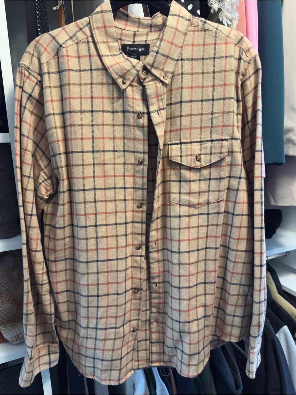 Porter & Ash Cotton/Cashmere Blend Button-Up